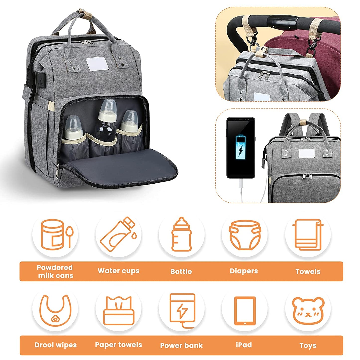 All-in-One Baby Travel Solution - Changing Bag with Crib & Waterproof Pad