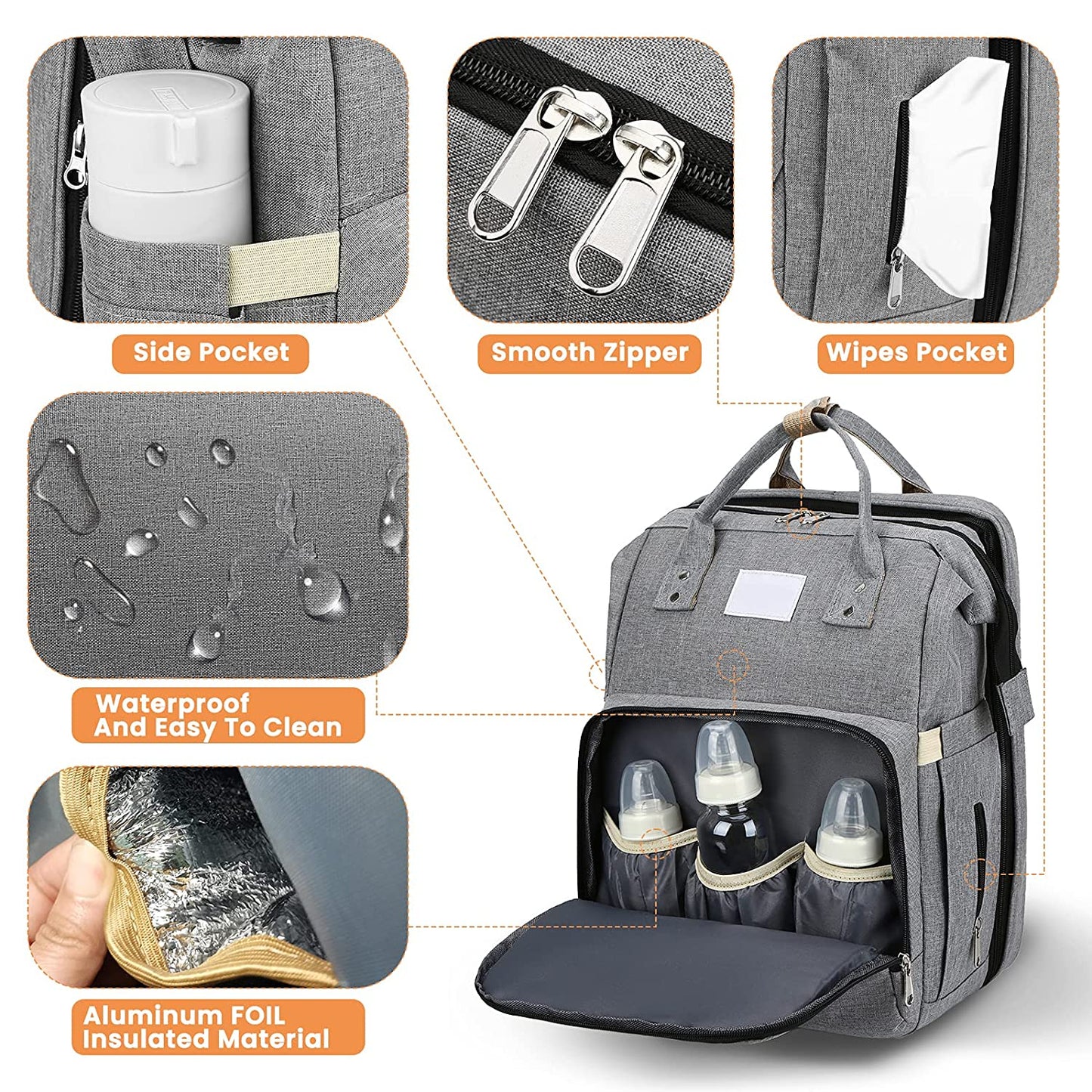 All-in-One Baby Travel Solution - Changing Bag with Crib & Waterproof Pad