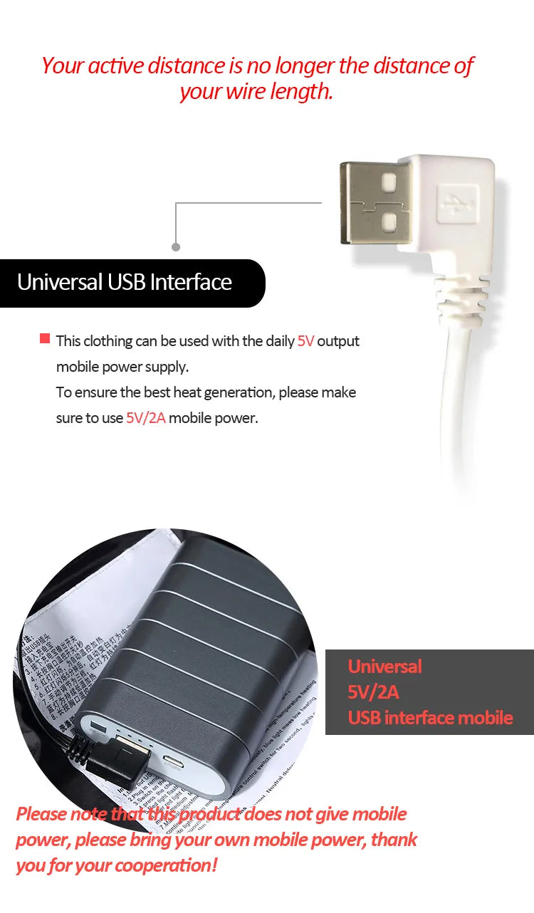 Winter Warm USB Heating Jackets Smart Thermostat