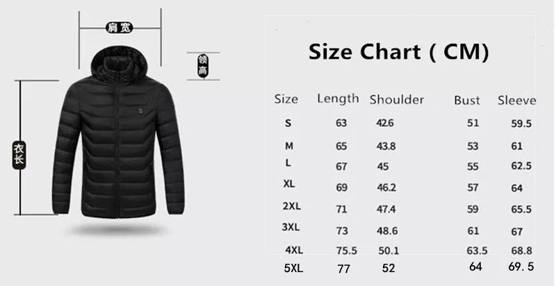 Winter Warm USB Heating Jackets Smart Thermostat