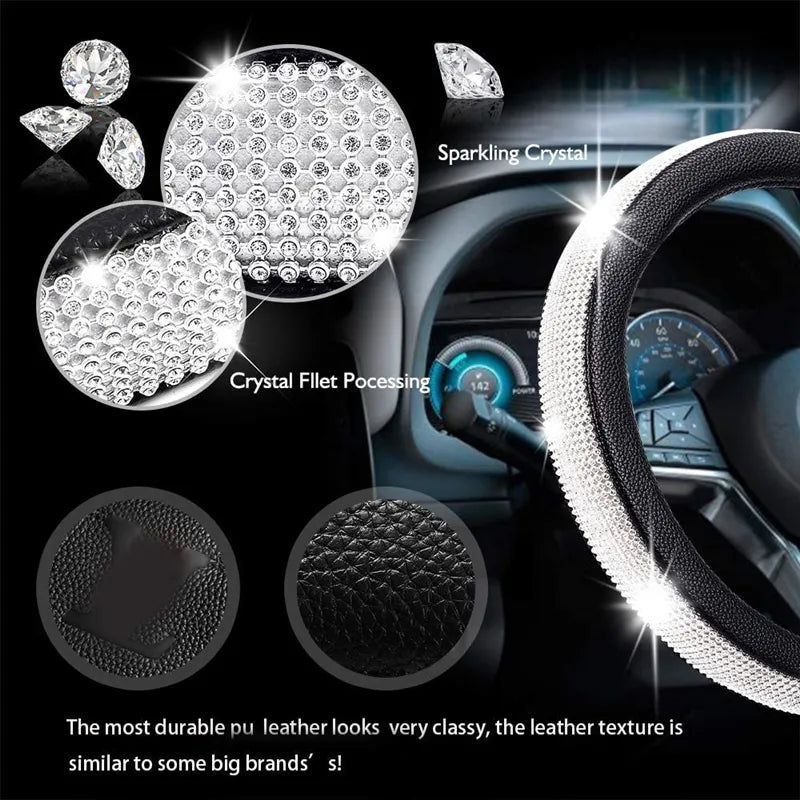 Bling Bling Diamond Car Steering Wheel Cover