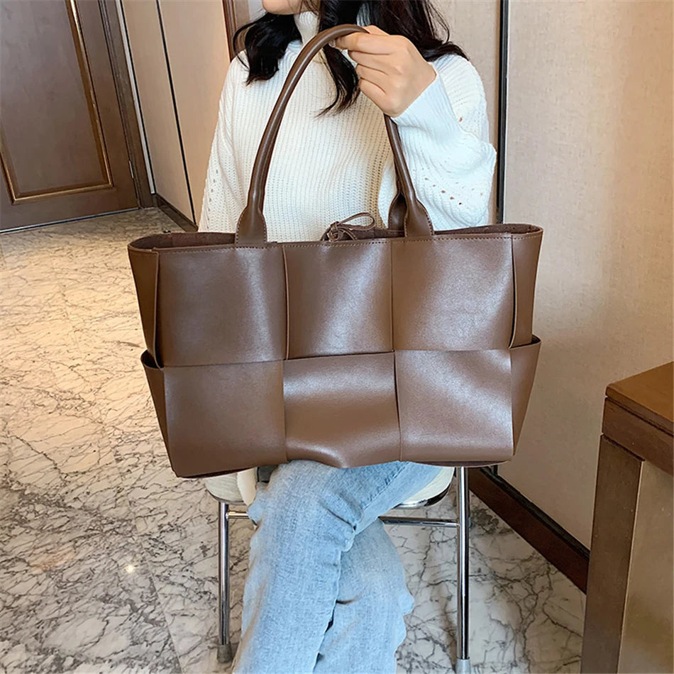 Weave Chic  Luxury Leather Totes for Stylish Women