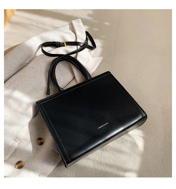 Chic Leather Messenger | Top Handle Tote
