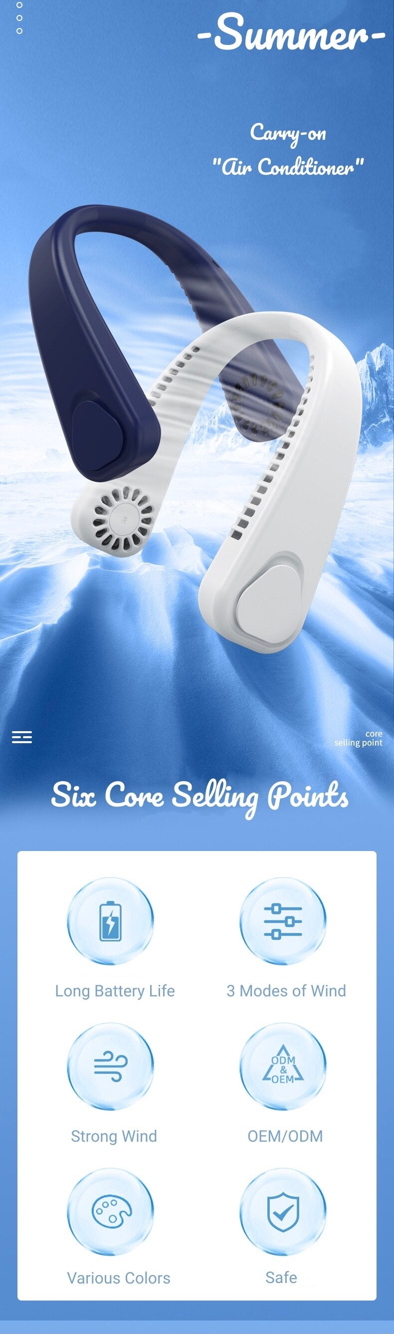 Neck Fan  Rechargeable Wearable - Cool for the Summer!