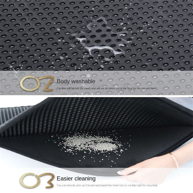 Double Layer Non-Slip Cat Litter Box Mat! 🐾