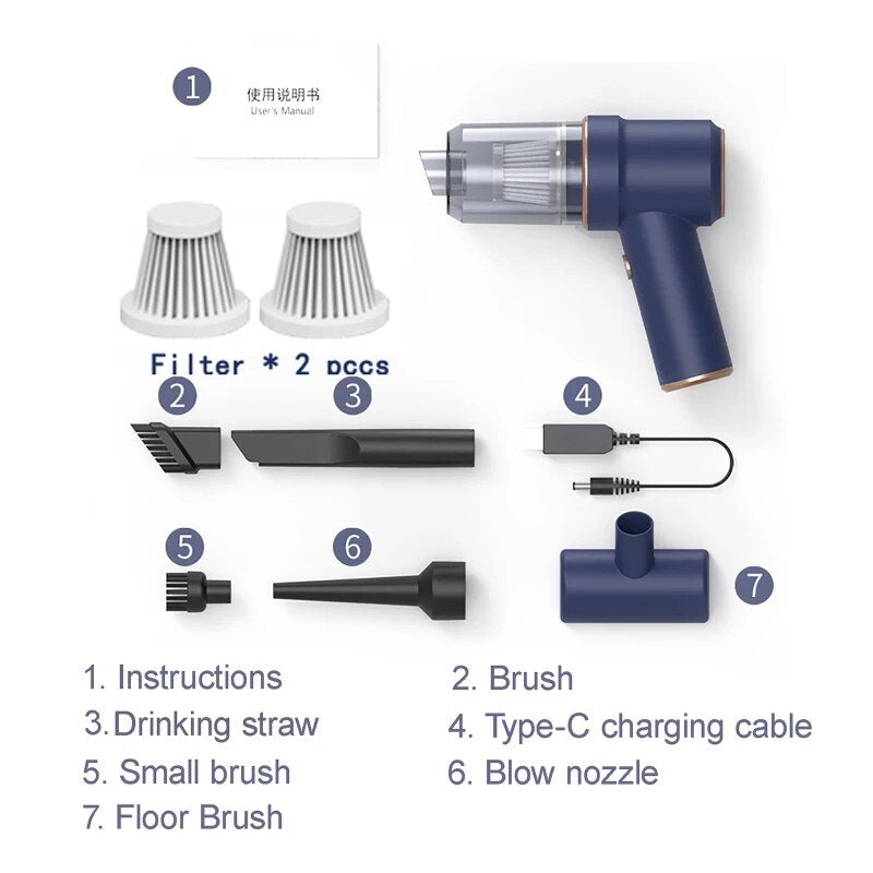 CAR AND HOME VACCUM-  Wireless, Portable, and Powerful
