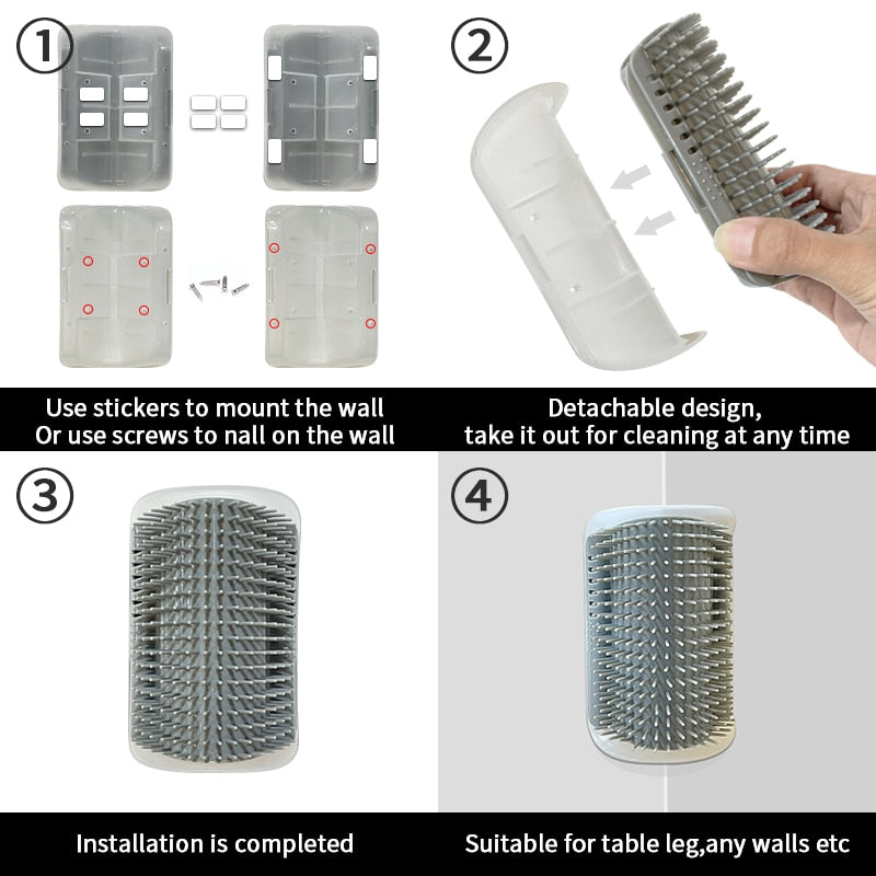 Cat Wall Corner Comb Brush Rubs