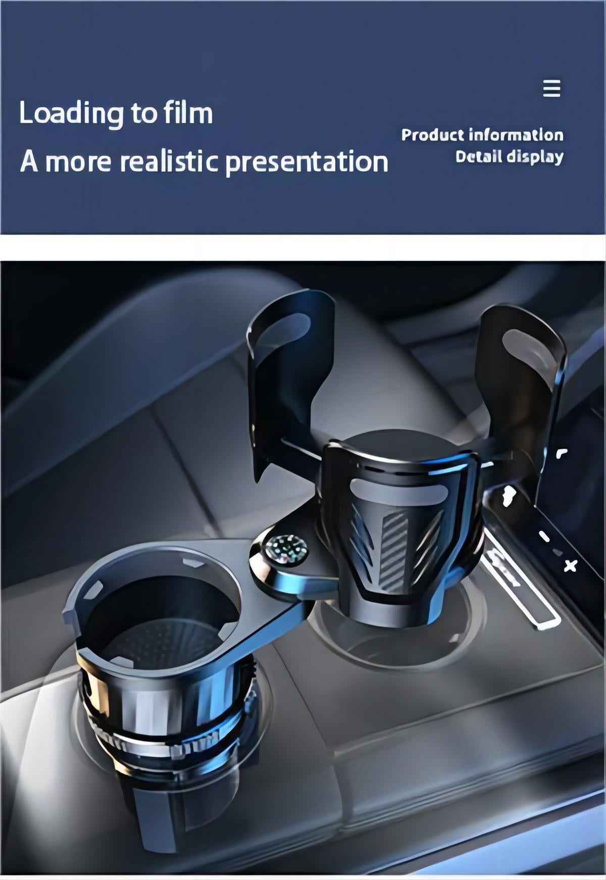 2 in 1- Car Cup Holder With Compass - 360 Rotating & Expandable