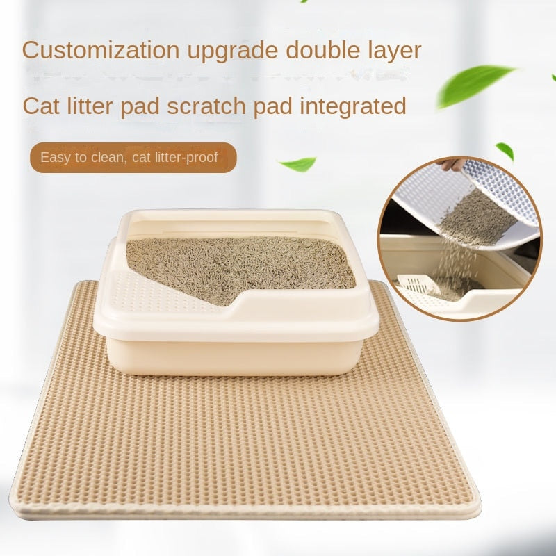 Double Layer Non-Slip Cat Litter Box Mat! 🐾