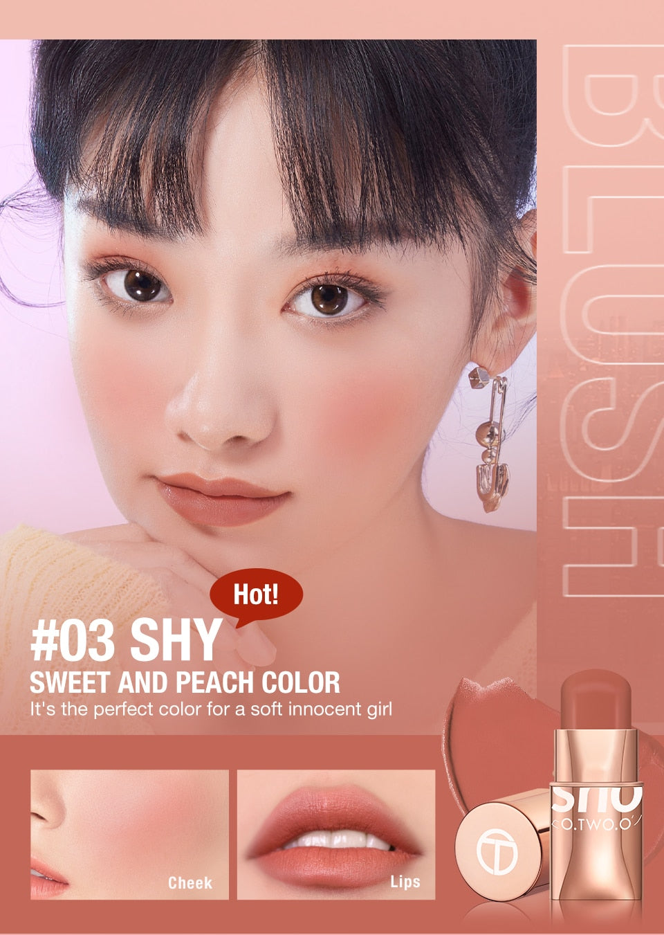 Lipstick Blush Stick 3-in-1 Eyes Cheek and Lip Tint