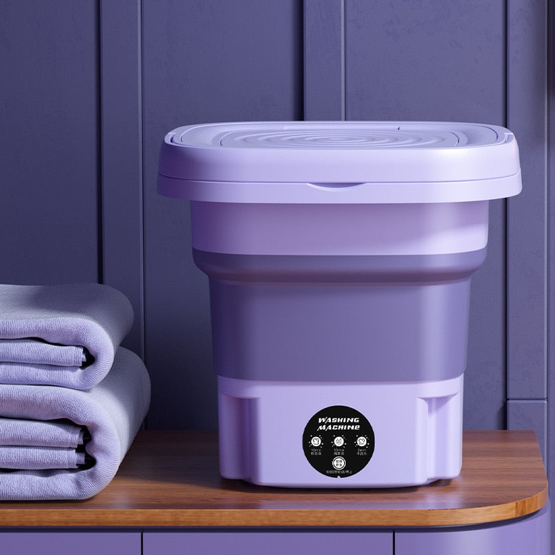 8L Foldable Mini Washing Machine With Spinning Dry