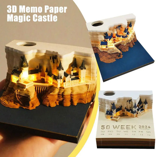 Magic Castle 3D Notepad 2024 Calendar Memo Pad