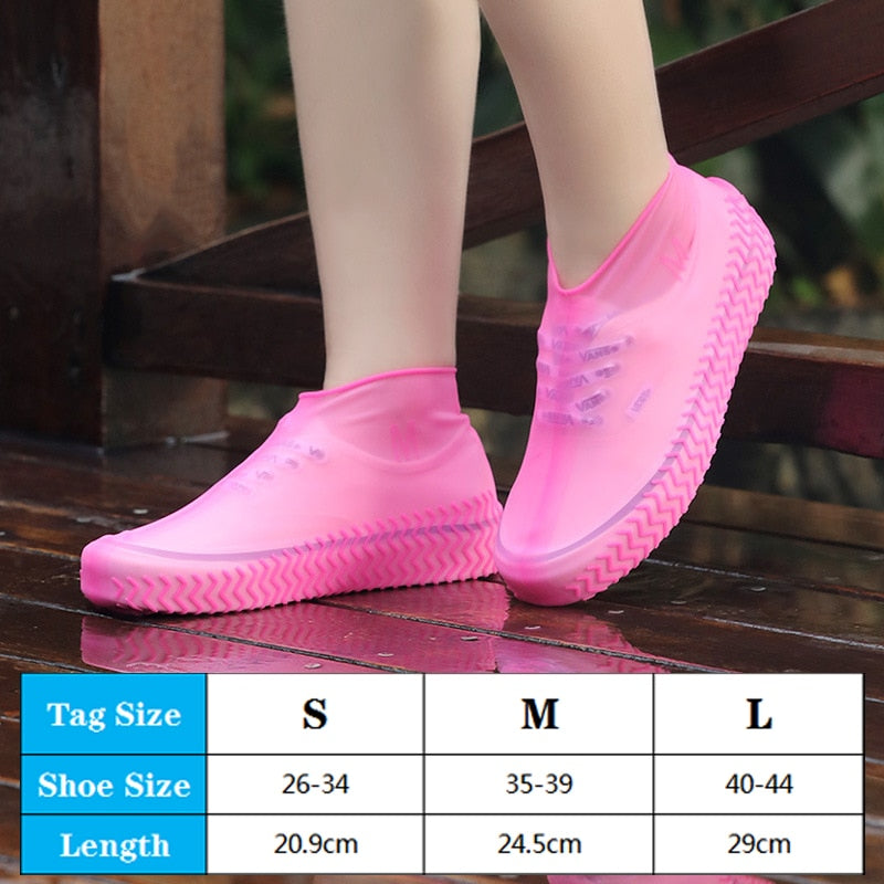 Reusable Waterproof Rain Shoes Covers Silicone Outdoor