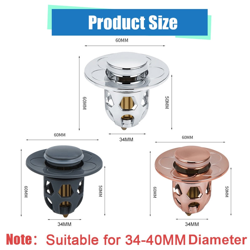 EcoDrain Master -Pop-Up Basin Drain Filter & Bath Stopper
