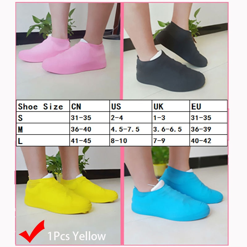 Reusable Waterproof Rain Shoes Covers Silicone Outdoor
