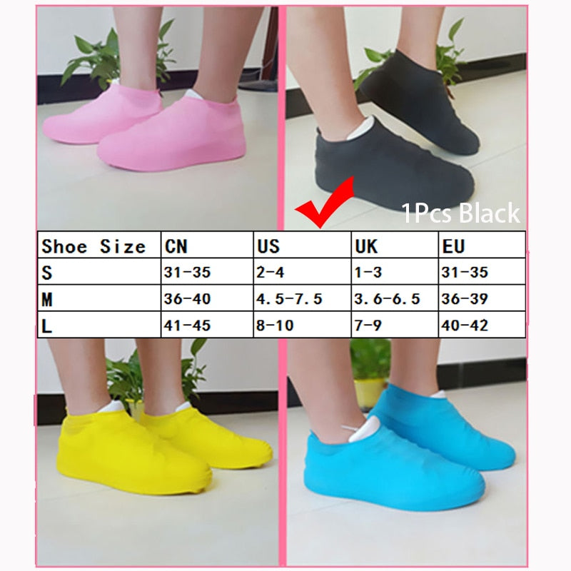 Reusable Waterproof Rain Shoes Covers Silicone Outdoor