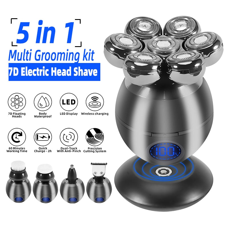 Men's Grooming Kit - Wet-Dry Electric Shaver, Beard, and Hair Trimmer