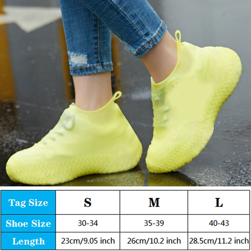 Reusable Waterproof Rain Shoes Covers Silicone Outdoor
