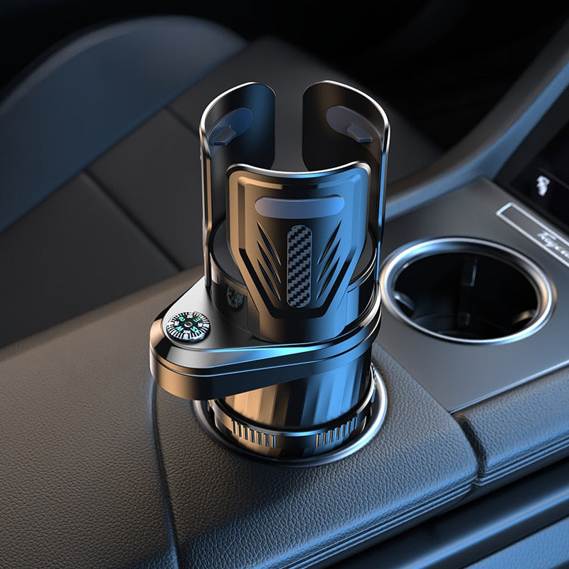 2 in 1- Car Cup Holder With Compass - 360 Rotating & Expandable