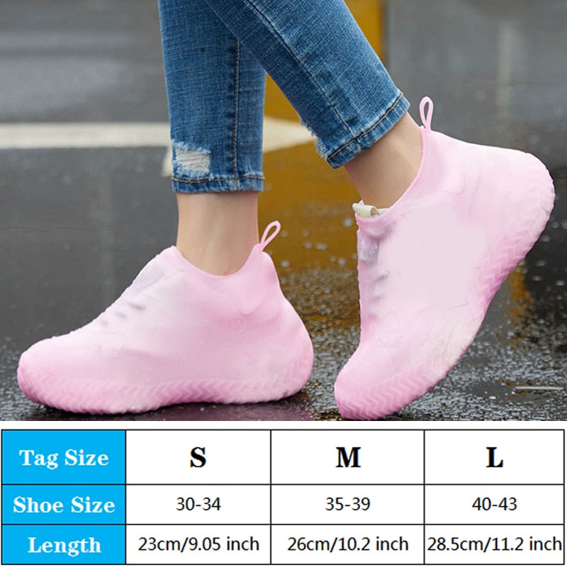 Reusable Waterproof Rain Shoes Covers Silicone Outdoor
