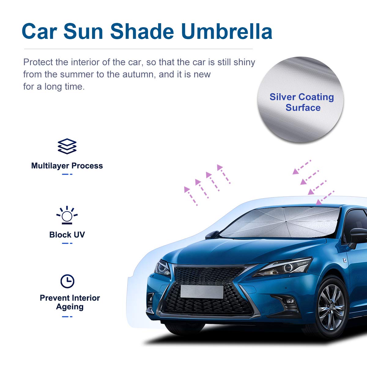 Car  Sun Shade - Car Windshield Umbrella