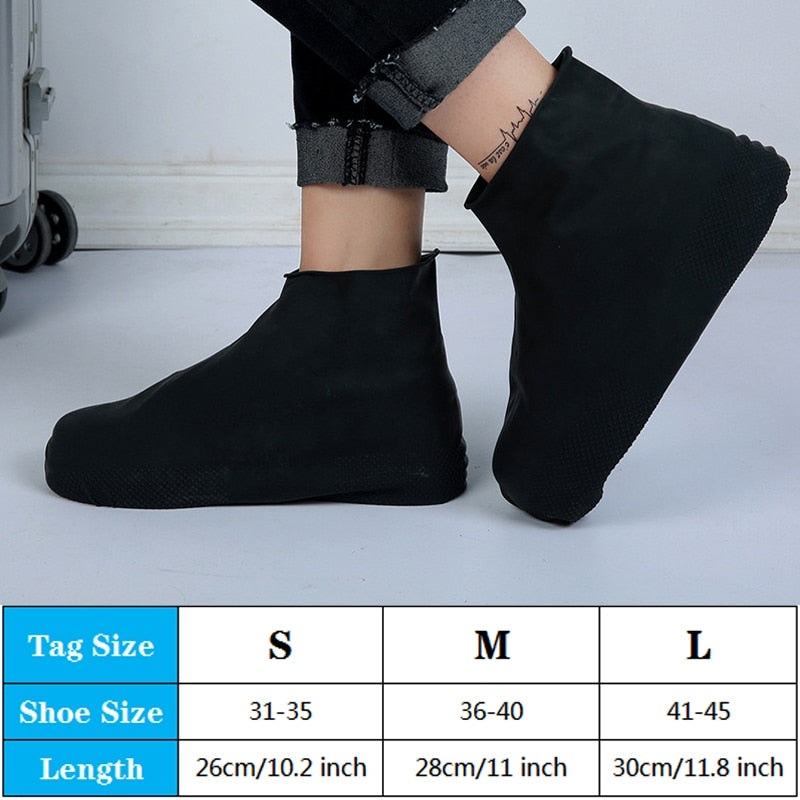 Reusable Waterproof Rain Shoes Covers Silicone Outdoor