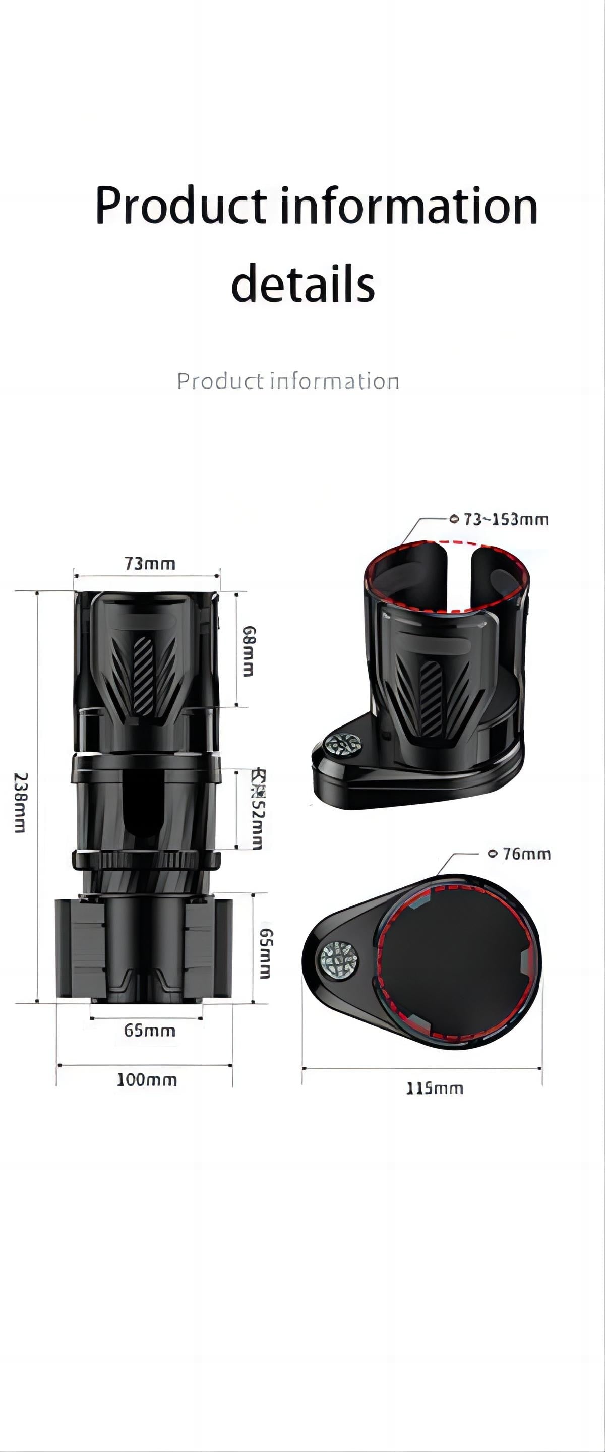 2 in 1- Car Cup Holder With Compass - 360 Rotating & Expandable