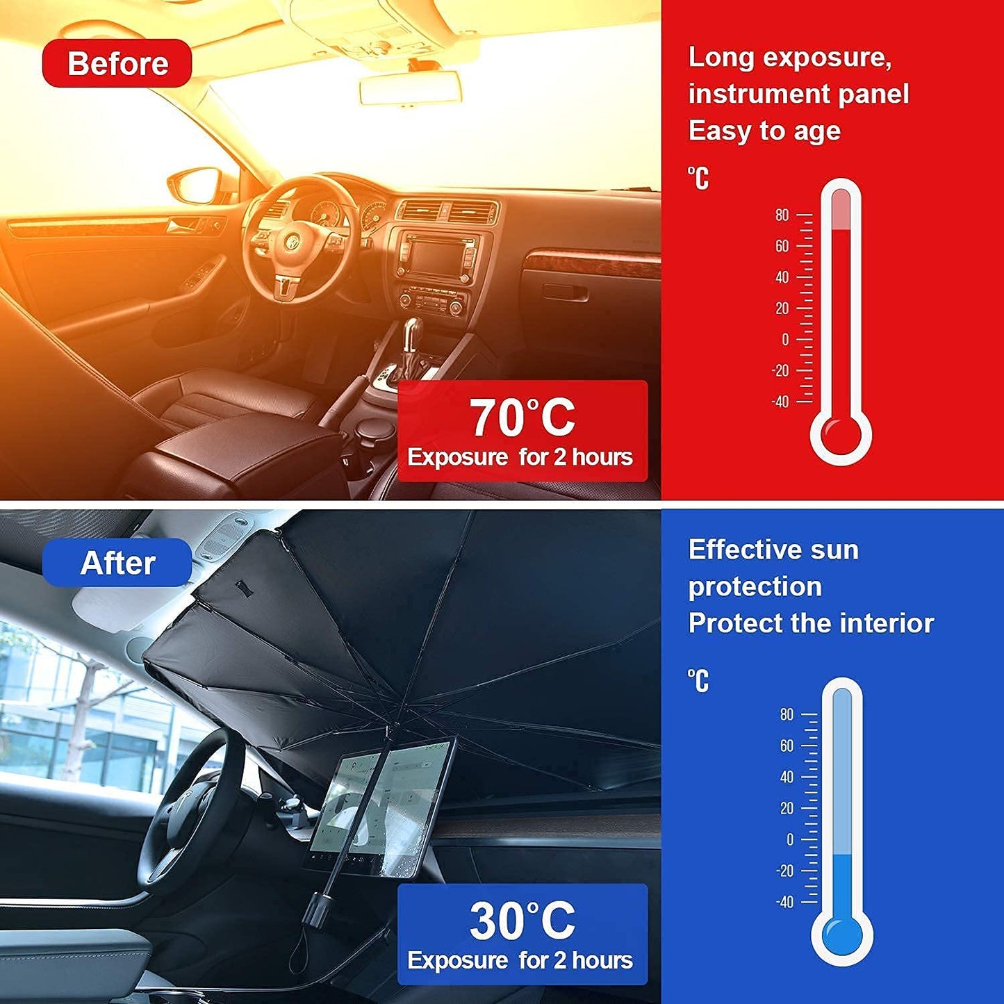 Car  Sun Shade - Car Windshield Umbrella