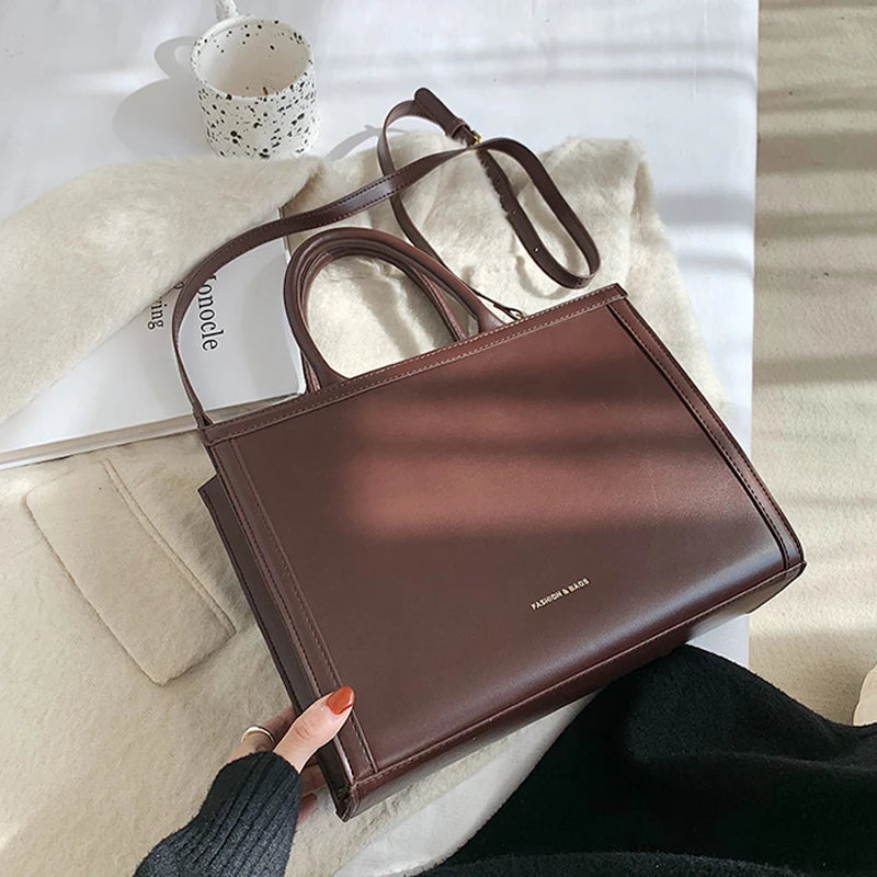 Chic Leather Messenger | Top Handle Tote