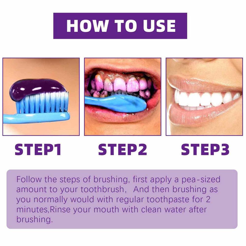 Purple Toothpaste - Say Goodbye to Yellow Stains! Hello White Teeth