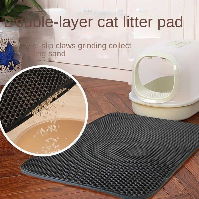 Double Layer Non-Slip Cat Litter Box Mat! 🐾