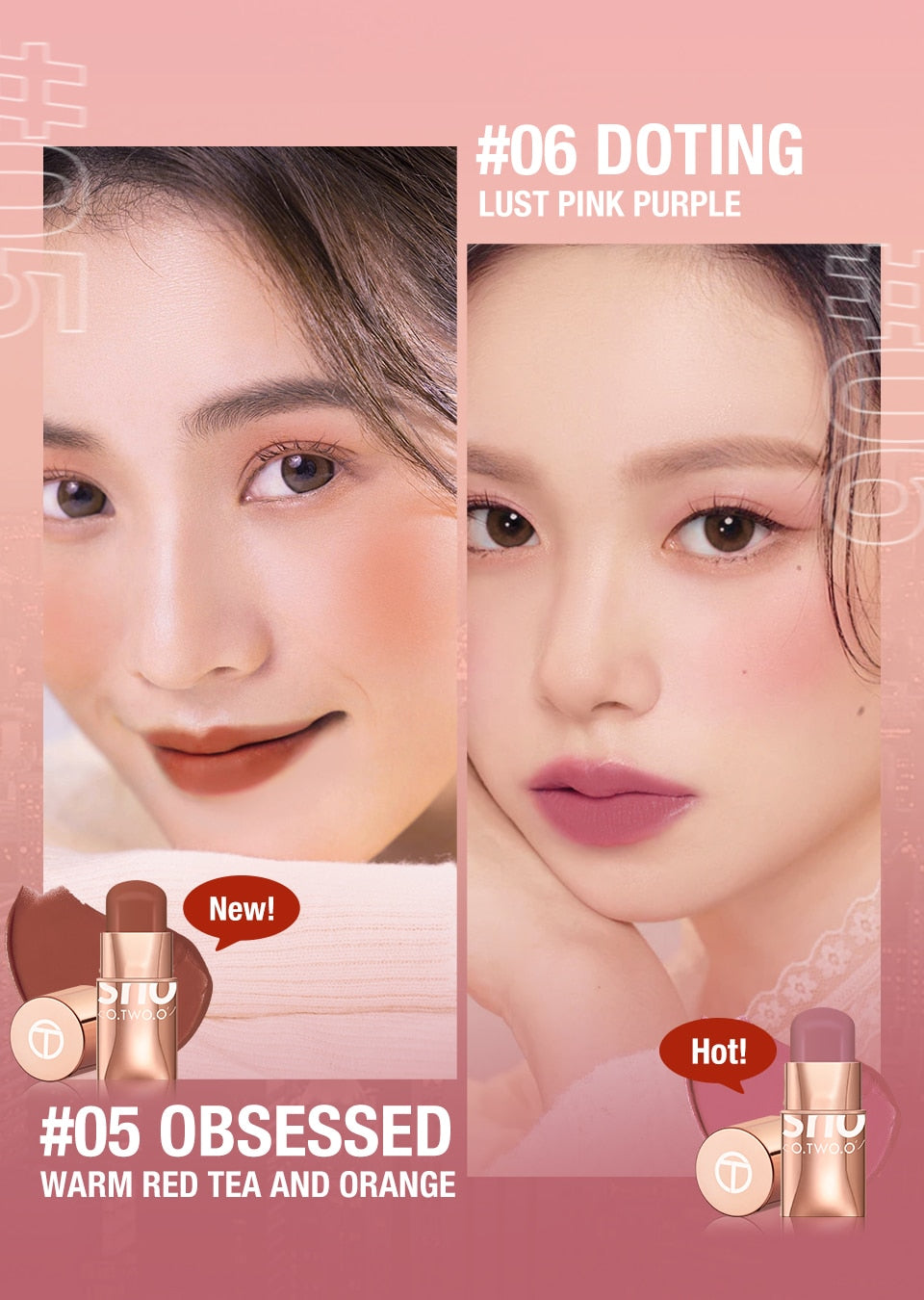 Lipstick Blush Stick 3-in-1 Eyes Cheek and Lip Tint