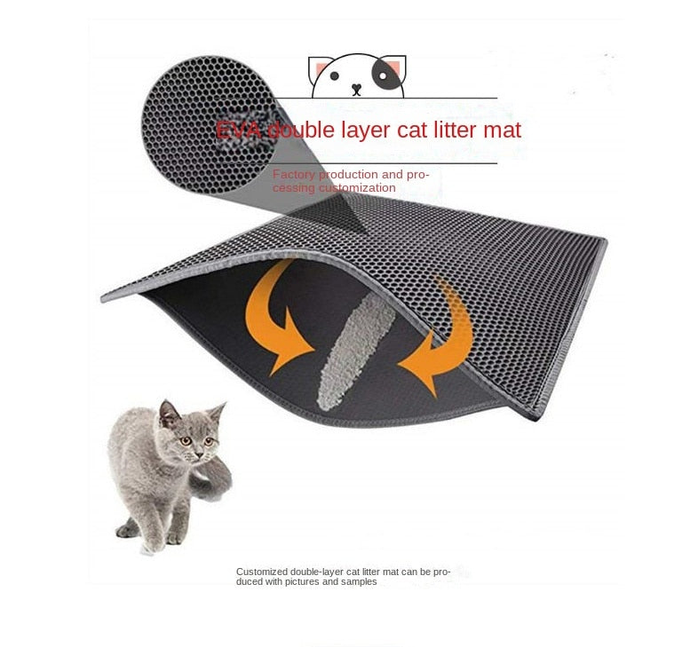 Double Layer Non-Slip Cat Litter Box Mat! 🐾