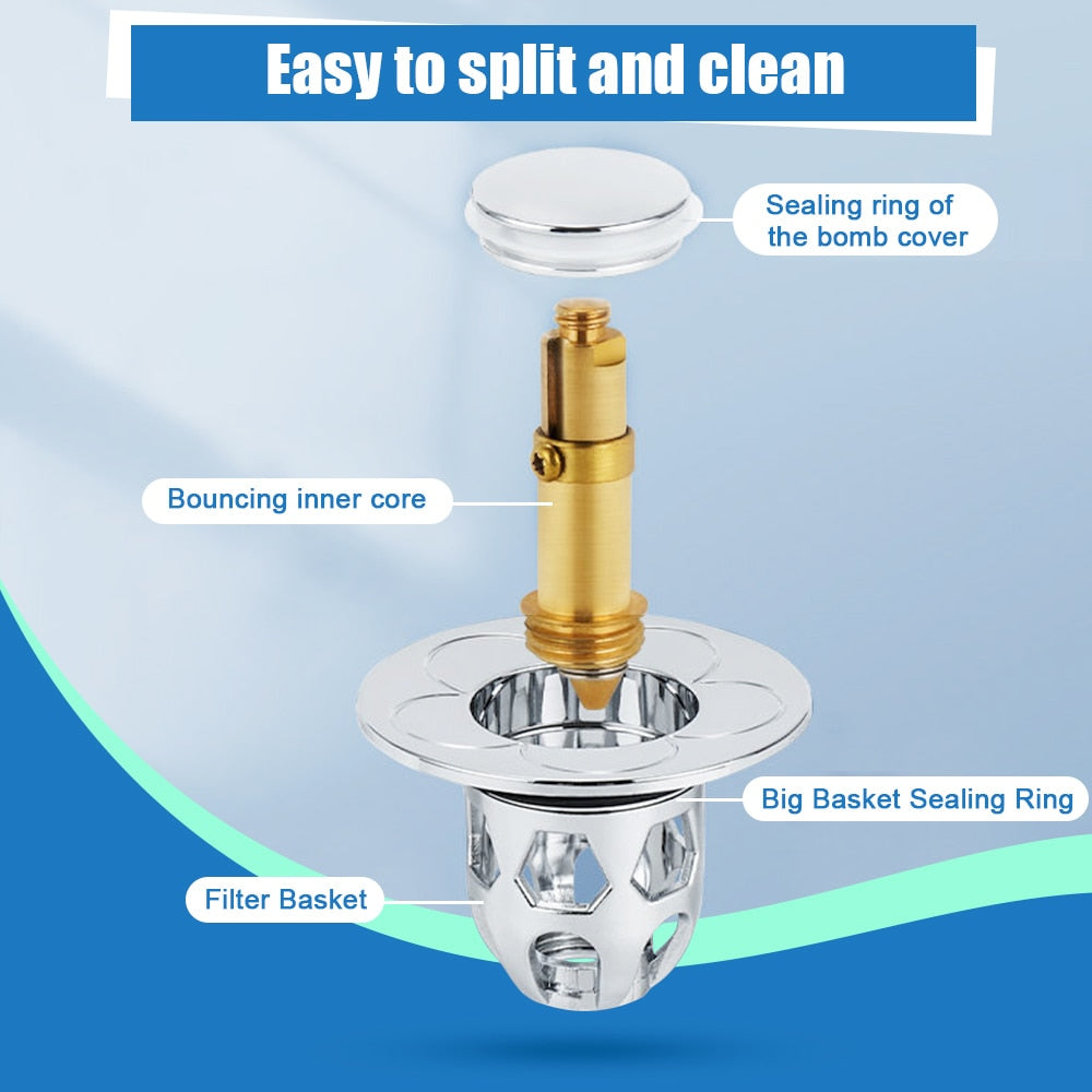 EcoDrain Master -Pop-Up Basin Drain Filter & Bath Stopper