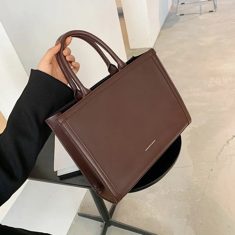 Chic Leather Messenger | Top Handle Tote