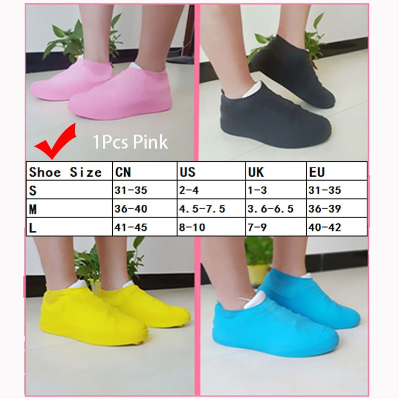 Reusable Waterproof Rain Shoes Covers Silicone Outdoor