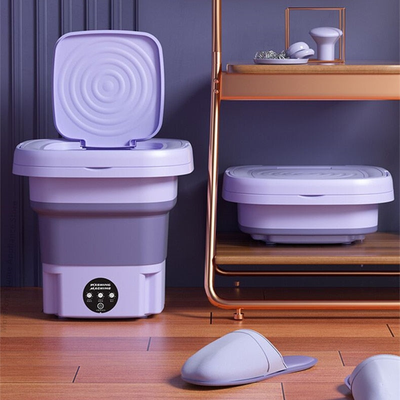 8L Foldable Mini Washing Machine With Spinning Dry