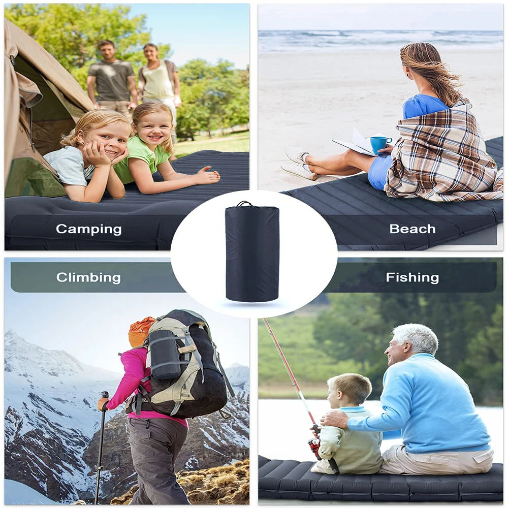 Outdoor Inflatable Mattress with Pillow | Compact Camping Mattress