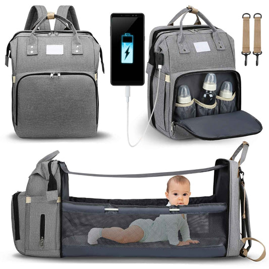 All-in-One Baby Travel Solution - Changing Bag with Crib & Waterproof Pad